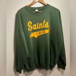 Vintage 90s Green Saints St. Joseph Men's crew neck Sweater made in Canada